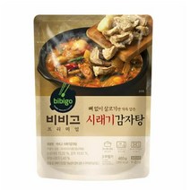 CJ더마켓 간편식 즉석식품 국레시피 탑티어 비비고 시래기 감자탕 국 탕 찌개 밀키트 460G, 6개