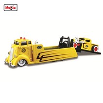 Maisto 1:64 1953 맥 B-61 견인 트럭 1971 시보레 베가 디자인 엘리트 수송 다이 캐스팅 자동차 모델 컬렉션 선물 장난감, 1936 CHEVY