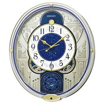 Seiko Clock Wall Radio Wave Karakuri Light Gold Pearl 464 × 400 90mm RE582G