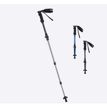 블랙야크 두랄루민 원터치 5단 싱글스틱 레버 잠금장치 등산 경량 그립력 피앤피130스틱, CHARCOAL