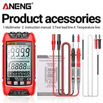 계측기 측정기 탐지기 게이지 ANENG SZ02 스마트 디지털 멀티미터 6000/9999 카운트 실제 RMS 자동 전기, 03 Red 9999 Counts
