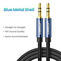 UGREEN-Aux 케이블 스피커 3.5mm 오디오 자동차 헤드폰 잭 삼성 샤오미 Samsung Xiaomi Cable Aux, Blue Straight_3m