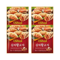 롯데푸드 쉐푸드 만두 총 4봉 (2봉묶음 x 2set) (4종 택1) /김치왕교자 바삭군만두 부추물만두 고기통교자, 김치왕교자 (385g+385g)x2set