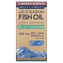 윌리스 파이니스트 오메가3 알래스카 피쉬오일 630mg 작은 소프트젤 180정 3개월분