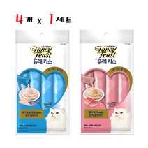 퓨리나 팬시피스트 퓨레키스 10g 4개입 4개세트 고양이간식, 2종 2개씩