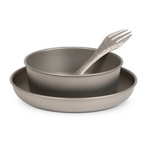그레이l 티타늄 Dining Set For 1/2 캠핑 하이킹 아웃도어 Cooking 경량 103567