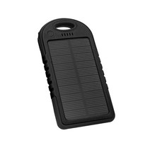 캠핑 휴대용 5000mAh 폴리머 배터리 태양 보조베터리 방수 캠핑 휴대용 전화 충전 스테이션, 01 black