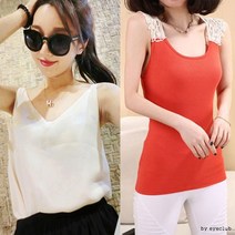 BUyuS나시블라우스 브이넥나시 캐미솔 V나시 이너나시 뷔스티에나시 끈나시 실키나시 슬립나시 쉬폰나시 와이드굿딜 브이숍