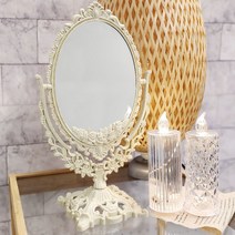 레트로 탁상용 거울 복고풍 공주풍 빈티지 탁상거울 메이크업 인테리어 갬성거울, 상세페이지 참조