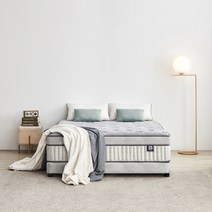 동서가구 엘로 호텔형 시그니처 일체형토퍼 투매트리스 침대 Q DF922792, 라이트그레이