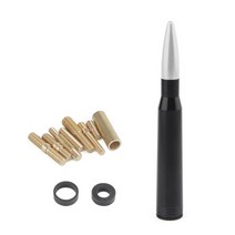 자동차안테나 138mm 자동차 총알 안테나 마스트 M8 x 1.5 액세서리 지프 랭글러 JK/JL/JT 2007- 블랙 자동, [04] Silver