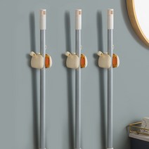 마벨인홈 무타공 쫑긋 벽걸이 밀대 주방 청소도구걸이 거치대 3개입, 크림옐로우