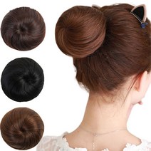 똥머리 가발 당고머리 올림 부분 승무원 블랙