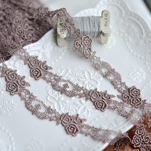 1M 자수 레이스 원단 2.3cm 레이스 리본 브라운 레이스 트리밍 바느질 드레스 칼라 encajes ruban dentelle LP25, 보여진 바와 같이, 1개
