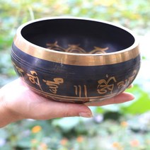 싱잉볼 명상 요가 테라피 씽잉볼 불교 용품 수제 부처님 소리 그릇 티벳 청동 차임 금속 벨 그릇 그릇 소리 치료, 8cm