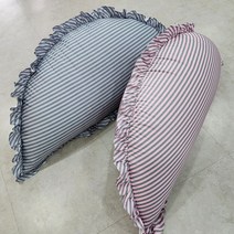 쭈앙 라인 반달쿠션커버(솜별도) 안감있는 만두쿠션 커버, 그레이
