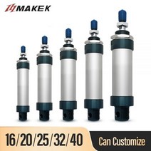 공압실린더 원형 사각 실린더 공기 공압 이중 압축 MAL 미니 보어 16/20/25/32mm 40mm 스트로크 25/50/75/100 200 싱글 레버, 75mm Stroke, Bore 50mm