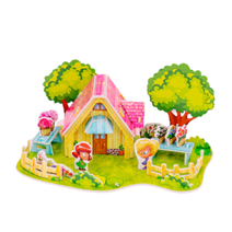 3D 입체 퍼즐 건축물 만들기 취미 놀이 DIY 프라모델 미니어처 부속 키트 종이 건물 빌딩 탱크 배 풍차 미니어처 프라모델 하우스 모형, 별장 정원