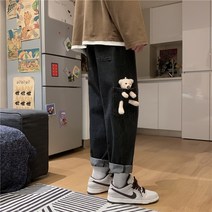 여성 진 데님 곰돌이 청바지 여자 날씬해 보이는 특이한 특별한 인형 귀여운