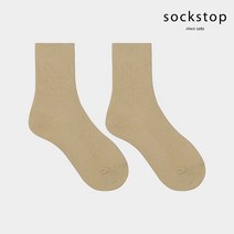[삭스탑] 여자 베이직 컬러 립 삭스 여성용 베이지 / 중목양말
