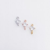 원 큐빅 포인트 커넥터형 양고리 펜던트 팔찌만들기 귀걸이만들기 동대문부자재 키링부자재, 실버(OR)