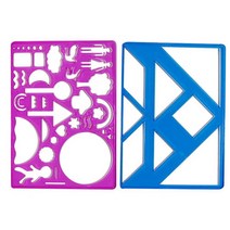 그림그리기 도형인지 모양자 2종세트 사고력 유아자 학습교구 직자 상상력