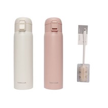 락앤락 이지 원터치 텀블러 500ml + 쫀득한 거품을 내주는 물병솔, 핑크