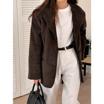인트로 여성 오버핏 왕 골덴 코듀로이 박시 캐주얼 정장 자켓