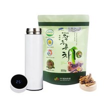 황금농원 신비의 작두콩차 300g + 온도표시 보온보냉 텀블러, 화이트, 상세설명 참조