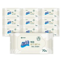 유한킴벌리 스카트 친환경 에코 종이 물티슈 20매X10팩 휴대용 100%천연펄프