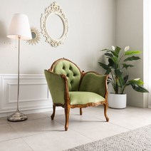 수입가구 카리나 그린 엔틱 1인 소파, 단품