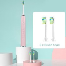 오랄비호환 필립스호환 오아호환 전동칫솔모 Banyouhong-소닉 전동 칫솔 울트라 소닉 IPX7 방수 스마트 90, 한개옵션1, 03 Pink  2 head