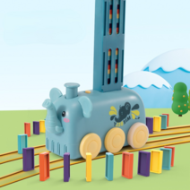 동물 도미노 기차 조기교육 어린이 장난감 자동조립, MBL-333 도미노 코끼리