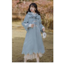 개화기 경성 스타일 사진 광고촬영 원피스 겨울 문예자수에 면 모직 코트 속 롱 보온