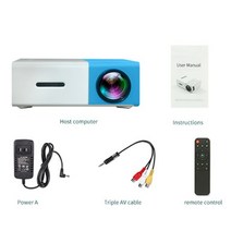 LEJIADA-YG300 Pro LED 미니 프로젝터 480x272 픽셀 1080P HDMI 지원 USB 오디오 휴대용 가정용 미디어 비디오 플레이어 빔프로젝트, 중국, 영국 플러그, 블루 프로