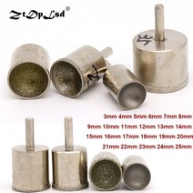연마도구 그라인더 1pc 6mm 섕크 다이아몬드 그라인딩 헤드 장착 포인트 구형 오목, 3mm, 미세한 입자