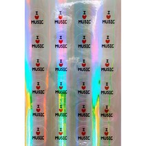 아이러브뮤직 원형 스티커(홀로그램 투명 스탠다드) 지름 30mm, 스탠다드