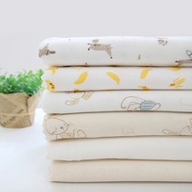 천고아 삼중거즈원단 귀여운 동물친구 6종 md, 바나나