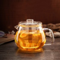 내열유리 차 우리는 티포트 400ml 차거름망 뚜껑 포함, 상세 참조