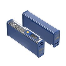 21700 Battery Storage Box Quick Charge DIY Power Bank Holder for 4 Pieces, 02 Blue