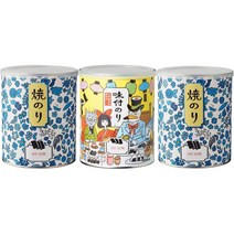 60대아빠생일선물 金子海苔店 [創業慶応二年] 有明海産 味付け海苔と焼き海苔のセット (青い花とイエローアリス 3本入) ギフト缶 贈答品にも ３本入, 상품선택