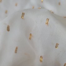 미미메이드 찰랑 쉬폰원단 커튼 흰천 반짝스퀘어 골드, 쉬폰 반짝스퀘어 골드