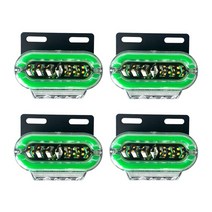 4 x 트럭 사이드 라이트 조명 24V RGB LED 트레일러 클리어런스 라이트 방향 지시등 레드 화이트 앰버 블, 02 Green