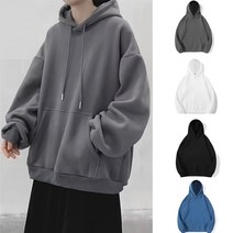 봄 맨투맨 남성 후드 트렌드 루즈핏 후드티 그레이 진회색 흰색 블랙 푸른 색