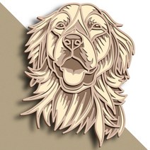 multilayer golden retriewer vector model home decor wall art dwg dxf svg ai eps 파일 레이저 커터 및 cricut, sp268-0037