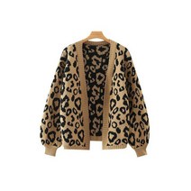레오파드 호피가디건 무늬 자켓 가을 카디건 간절기 니트 루즈핏 빈티지