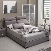 젠틱가구 베라 패브릭 침대프레임 퀸(Q) 2인 부부베드 각도조절, 단품