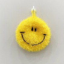 [마치] 2겹 뜨개실 수세미 아크릴수세미 거품잘나는수세미, 스마일