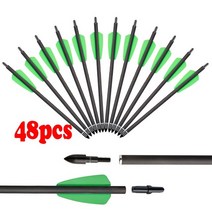 Huntingdoor 61224pcs 탄소 석궁 화살표 길이 7.5 인치 2 pices 플라스틱 깃털 적용 석궁 모델-코브라 시스템 r9, 48개