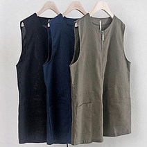 네모 포켓 집업 마 조끼 2090336S 빅사이즈 여성